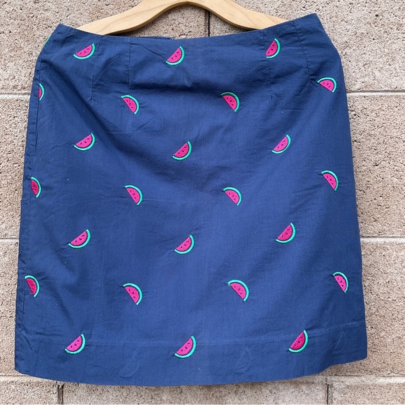Lilly Pulitzer Dresses & Skirts - EUC Lily Pulitzer Watermelon Embroidered Skirt Blue Size 6 Mini Preppy Spring